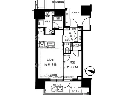 BRILLA東中野STATIONFRON T(1LDK/4階)の間取り写真