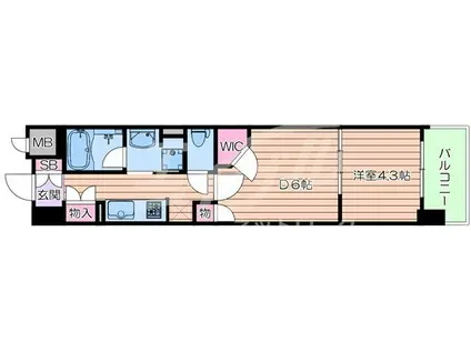 ブランズ大阪本町(1DK/2階)の間取り写真