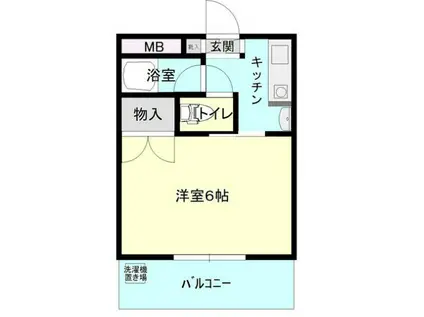 ジュネパレス津田沼第15(1K/3階)の間取り写真