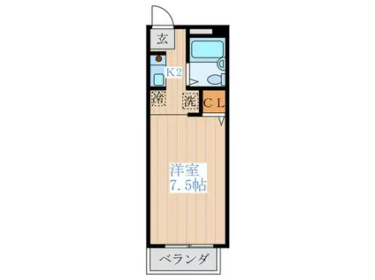サン・ベルナード(1K/1階)の間取り写真