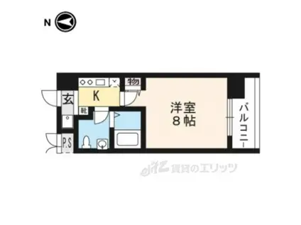 グランドパレス西院 西館(1K/3階)の間取り写真