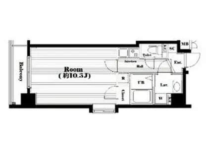 ガーラ元浅草(1K/6階)の間取り写真
