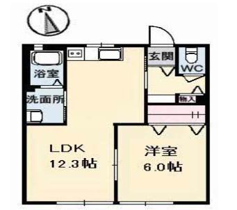 シャーメゾン ペリート(1LDK/2階)の間取り写真