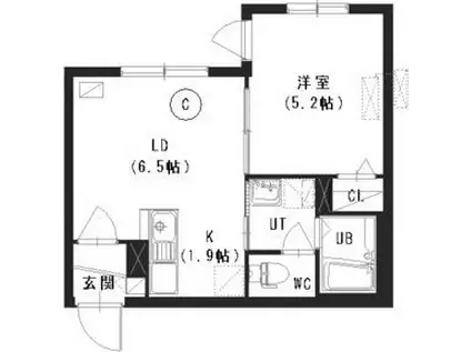 PROGRESS(1LDK/1階)の間取り写真