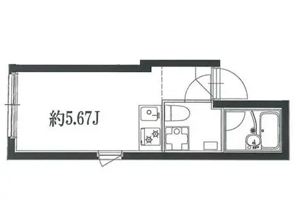 GR西落合(ワンルーム/4階)の間取り写真