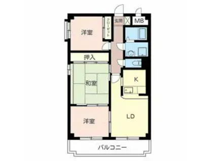 セントラヴィーヌ山手(3LDK/2階)の間取り写真