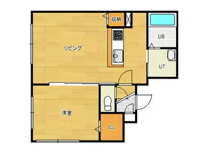 地下鉄南北線 麻生駅 徒歩7分 4階建 築9年(1LDK/3階)の間取り写真
