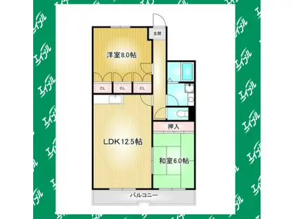 スタスィオン滝ノ水(2LDK/4階)の間取り写真