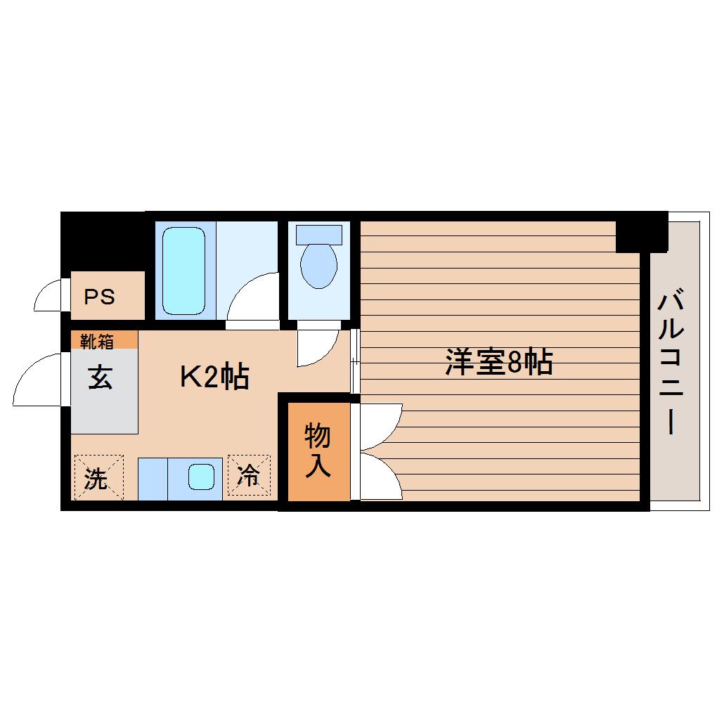プランドビル北四番丁(1K/6階)の間取り写真