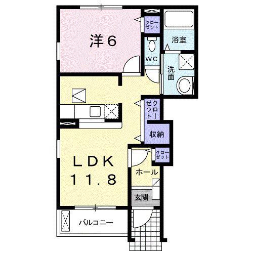 ブライトンコート(1LDK/1階)の間取り写真
