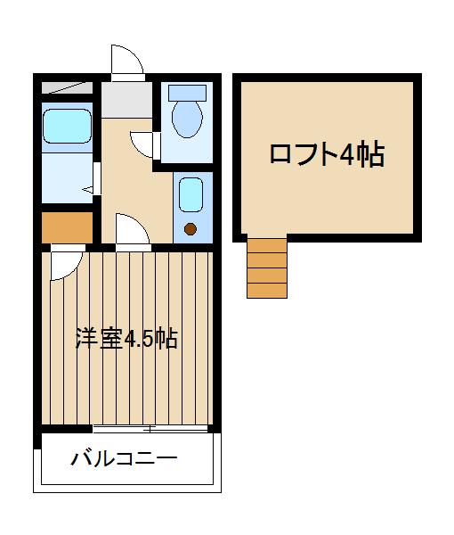 都営三田線 高島平駅 徒歩12分 2階建 築39年(1K/1階)の間取り写真