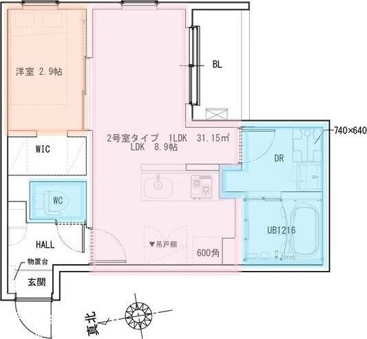 REGALEST武庫川駅南(1LDK/1階)の間取り写真