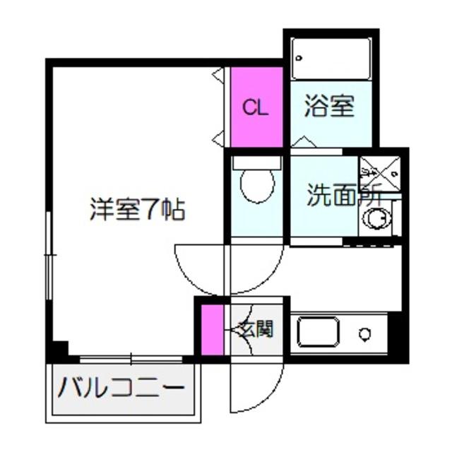 ハイムMH(1K/1階)の間取り写真