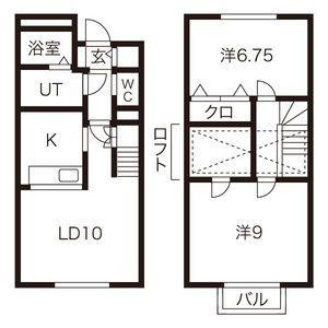 リジエールD棟(2LDK/1階)の間取り写真