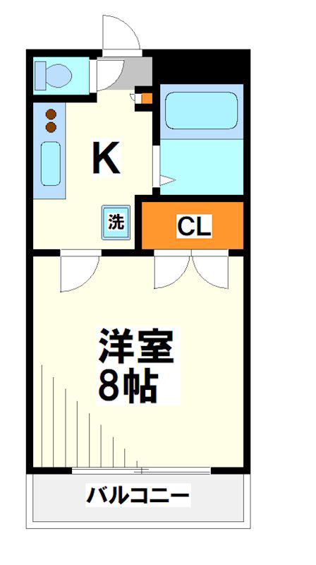 ヴァンテアン(1K/1階)の間取り写真