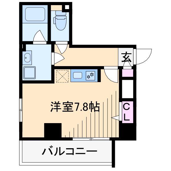 MAXIV武蔵新城TRE(ワンルーム/5階)の間取り写真