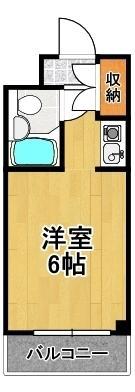 ビバリーヒルズ泉尾(ワンルーム/5階)の間取り写真