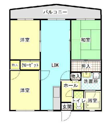 セントラルヒルズII(3LDK/1階)の間取り写真