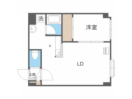 セトル豊平4・1(1LDK/3階)の間取り写真