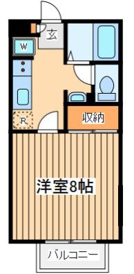 サン・オオハラF棟(1K/1階)の間取り写真