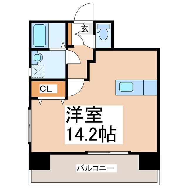 グランドエステート新町(ワンルーム/8階)の間取り写真