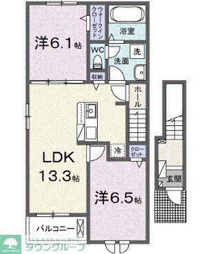 グランテラス IV(2LDK/2階)の間取り写真