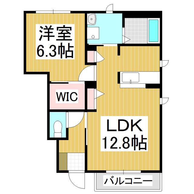 ディアコート・F A棟(1LDK/1階)の間取り写真