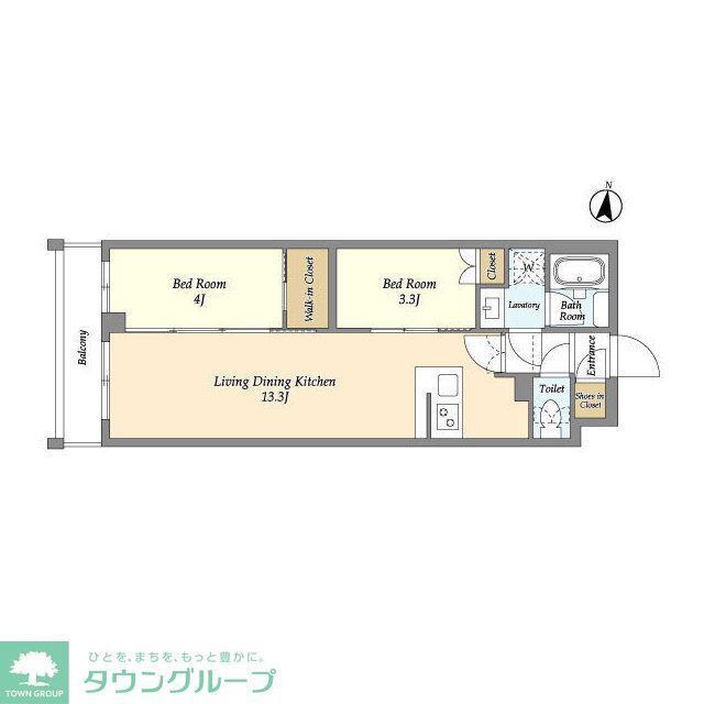 アジールコート練馬中村橋(2LDK/1階)の間取り写真