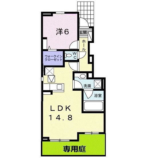 フォーリストI(1LDK/1階)の間取り写真