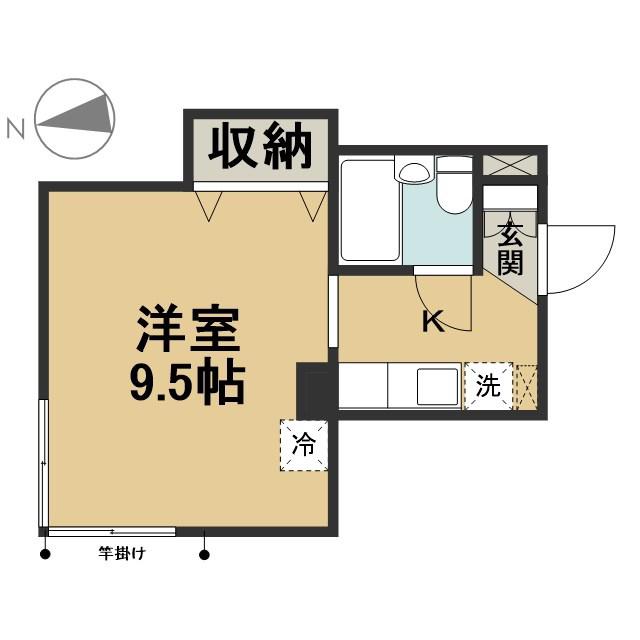 第5山秀ビル(1K/2階)の間取り写真
