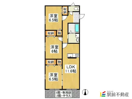 ベルメゾン(3LDK/1階)の間取り写真