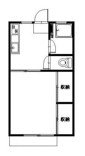 ハイム桃園(1K/2階)の間取り写真