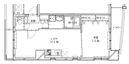 パークヒルズ町田(1LDK/7階)の間取り写真