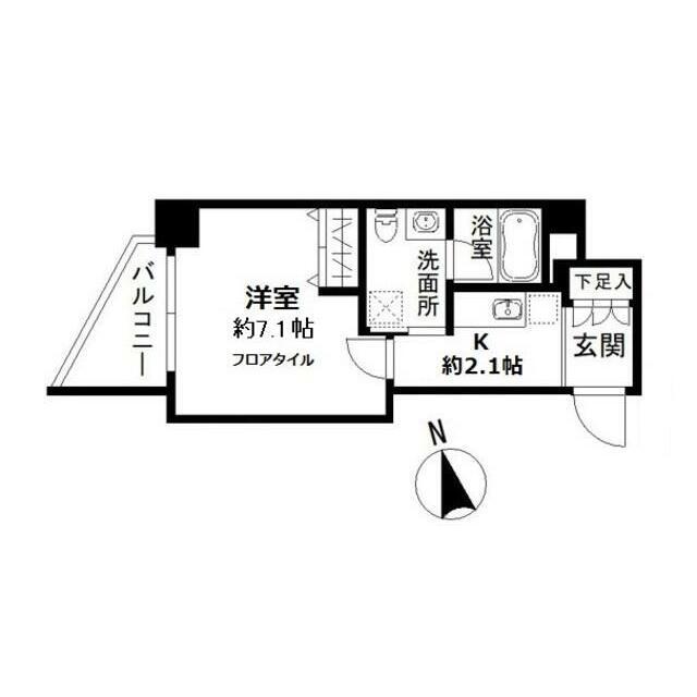 サンアリーナ二子新地DUO(1K/2階)の間取り写真