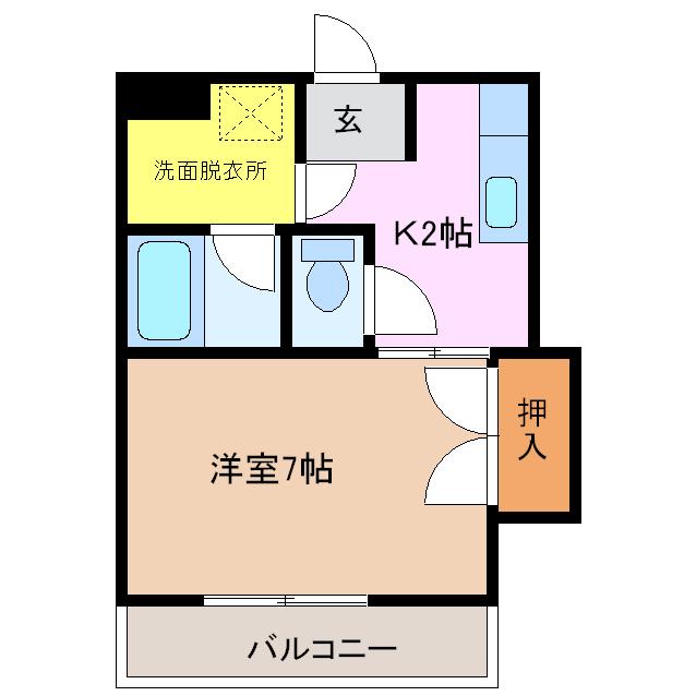レーベンハイム(1K/3階)の間取り写真