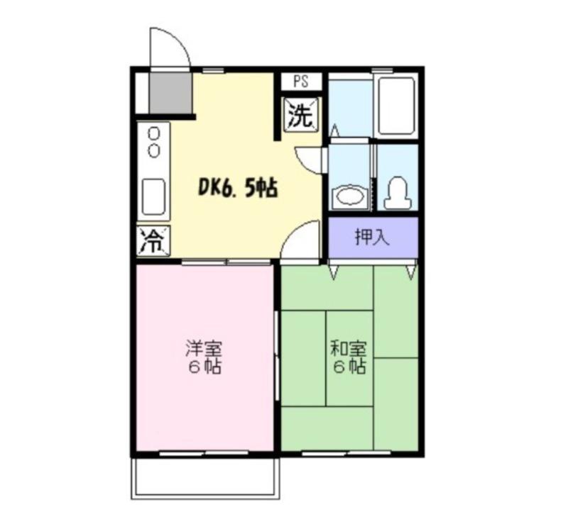 グリーンファースト(2DK/2階)の間取り写真