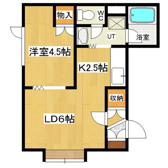 スペース弐番館(1LDK/1階)の間取り写真
