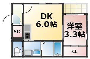 アヴィリオ(1DK/1階)の間取り写真