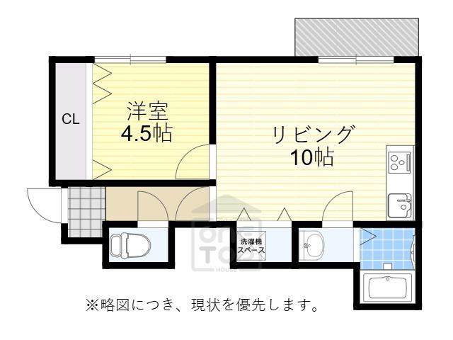ゴールドスター桜の町(1LDK/1階)の間取り写真