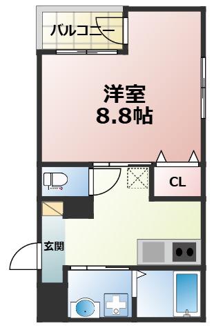 COURT小路(1K/1階)の間取り写真