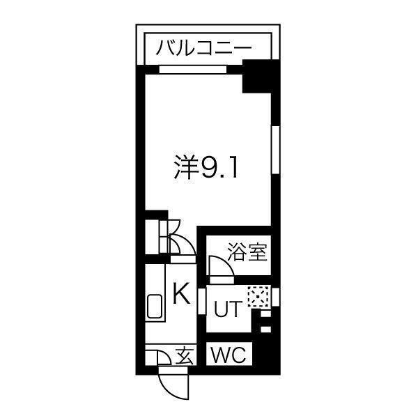 アールズタワー瑞穂運動場西駅前(1K/7階)の間取り写真