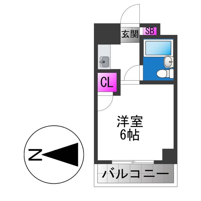 ハイムリップル荒川(ワンルーム/8階)の間取り写真