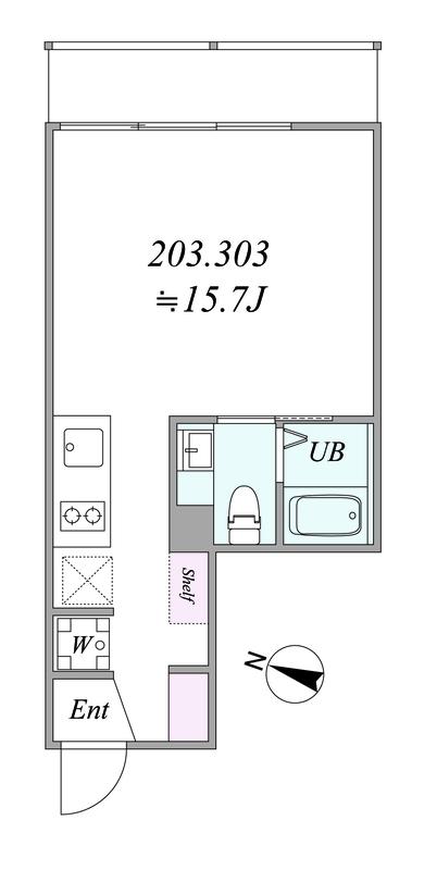 THE TRIAS MAGOME(1K/3階)の間取り写真