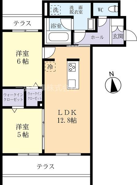 フォーシーズンズひたち野(2LDK/1階)の間取り写真
