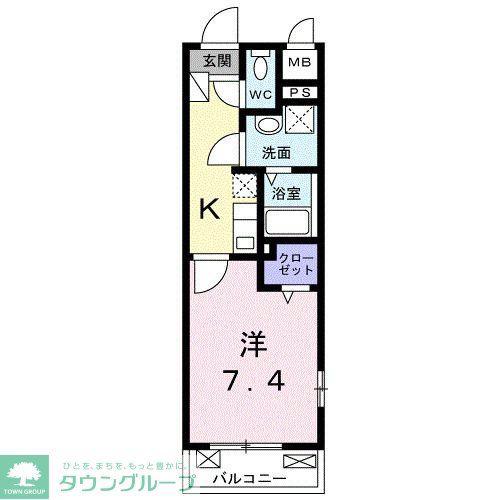 ラニカイ西鎌倉(1K/2階)の間取り写真