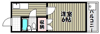 サンロワール北野田(1K/2階)の間取り写真