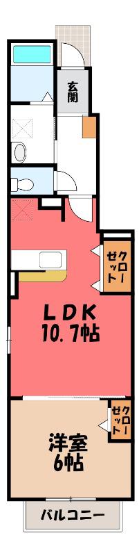 アマルフィ(1LDK/1階)の間取り写真