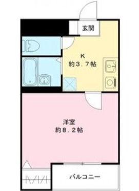 コンフォート宮本町(1K/3階)の間取り写真