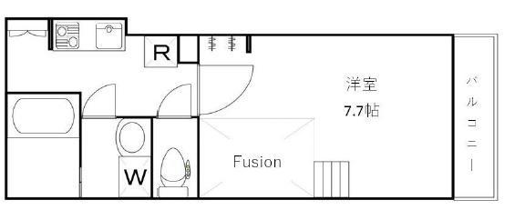 CASA DEL GAT(1K/1階)の間取り写真