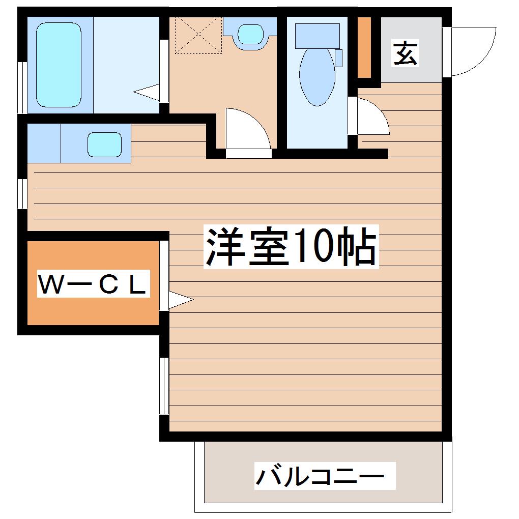 サンシティ山手町(ワンルーム/3階)の間取り写真